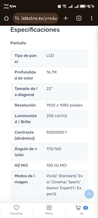 Televisor LG 22 Full HD LCD LED