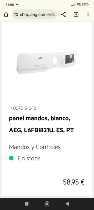 Despiece lavadora aeg lavamat 6000