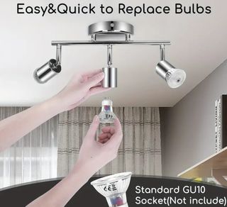 Faretti argento 3 luci GU10