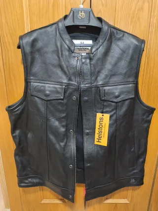 Chaleco de cuero para moto Helstons