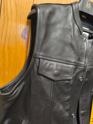 Chaleco de cuero para moto Helstons