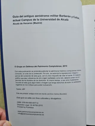 Guía del antiguo aeródromo militar Barbería Collar