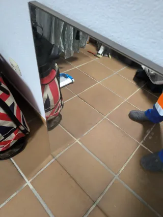 Espejo de baño madera y cristal