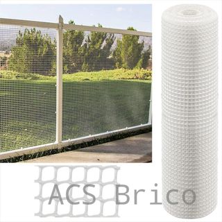Malla Plástica - 9x9 mm - 1,00x25 m - Blanca