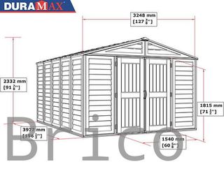 Caseta PVC Woodbridge Plus 405x324x233 cm - Duramax
