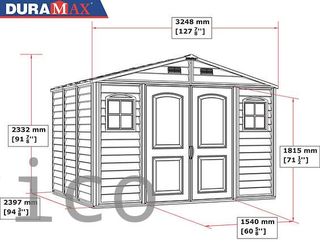 Caseta PVC Woodside 239x324x233 cm - Duramax