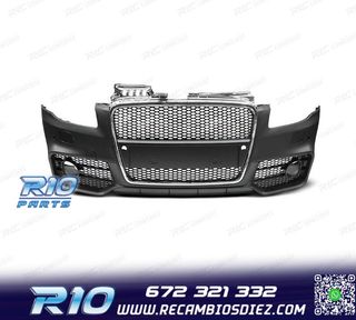 PARAGOLPES DELANTERO AUDI A4 04-07 LOOK RS4 REJILLA CROMO-NE