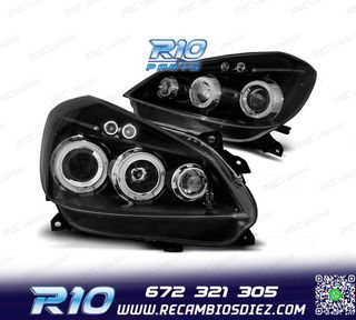 FAROS RENAULT CLIO 05-09 OJOS ANGEL + LED FONDO NEGRO