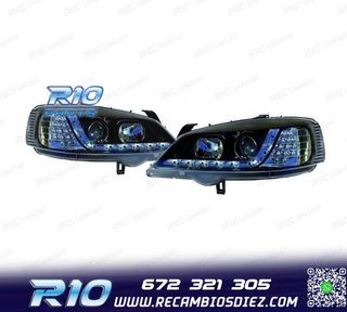 FAROS OPEL ASTRA G 97-04 LUZ DIURNA LED CROMO