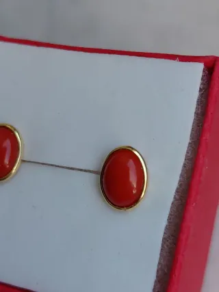 Orecchini Corallo Mediterraneo Argento 925