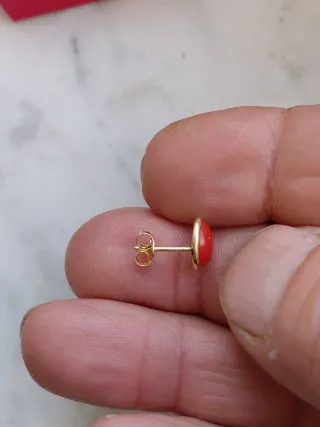 Orecchini Corallo Mediterraneo Argento 925