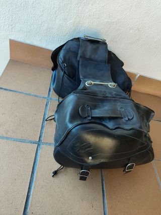 Alforjas moto cuero