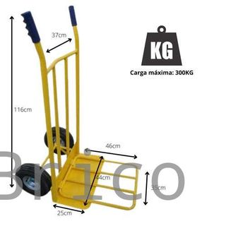 Carretilla Almacén Rueda Neumática Pala Abatible 300 Kg