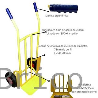 Carretilla Almacén Rueda Neumática 300 Kg