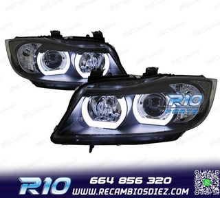 FAROS BMW E90 E91 05-08 XENON OJOS ANGEL U LED 3D NEGRO