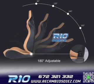 KIT ASIENTO DEPORTIVO SEMI BAQUET ESTILO RS CUERO BEIGE