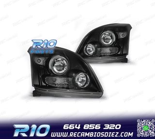 FAROS TOYOTA LAND CRUISER FJ120 03-08 OJOS ANGEL FONDO NEGRO