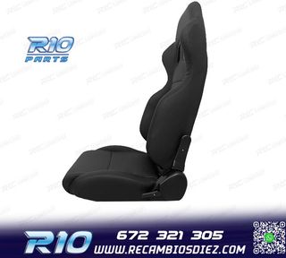 ASIENTO DEPORTIVO SEMI BAQUET UNIVERSAL LOOK SPARCO CUERO NE