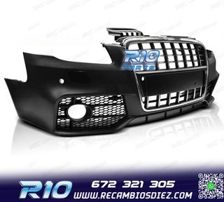 PARAGOLPES DELANTERO AUDI A4 B7 04-08 LOOK S LINE CROMO NEGR