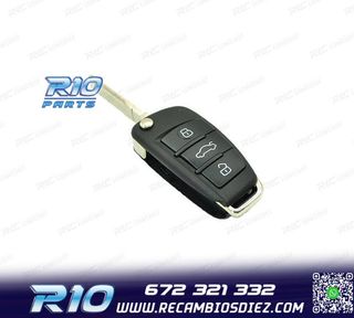 CARCASA LLAVE AUDI CUADRADA 3 BOTONES ESPADIN LATERAL