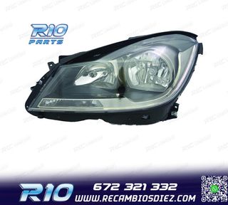 FARO IZQ MERCEDES CLASE C W204 10-14 FONDO NEGRO