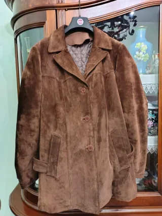 Giacca scamosciata marrone