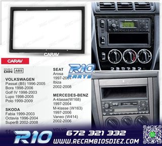 MARCO NEGRO RADIO 2-DIN PARA MERCEDES VOLKSWAGEN VW SKODA SE