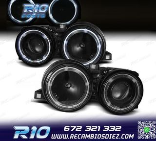 FAROS OJOS ANGEL BMW E30 82-94 FONDO NEGRO