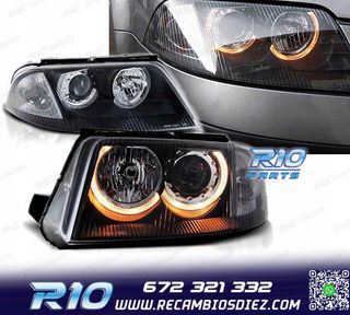 FAROS VOLKSWAGEN VW PASSAT 3BG 00-05 OJOS ANGEL FONDO NEGRO