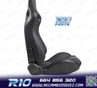 ASIENTO DEPORTIVO SEMI BAQUET ESTILO RS CUERO NEGRO