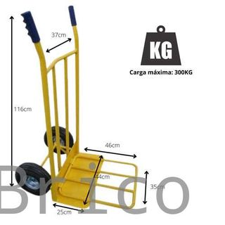 Carretilla Almacén Rueda Neumática Pala Abatible 300 Kg