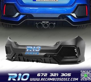 PARAGOLPES TRASERO HONDA CIVIC 16-20 LOOK NEW TYPE R