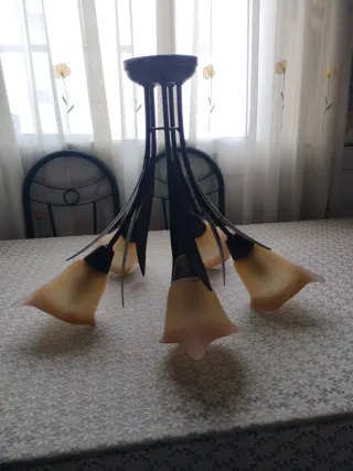 Lámpara de techo cristal y metal