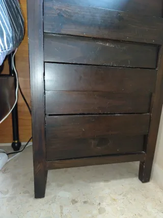 Cajonera de madera oscura 5 cajones