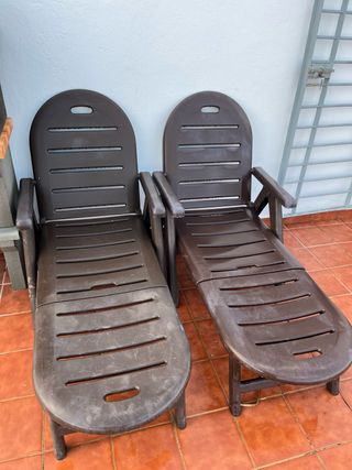 Tumbona de plástico marrón