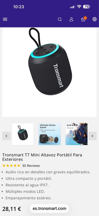 Altavoz Bluetooth Tronsmart T7 mini Negro