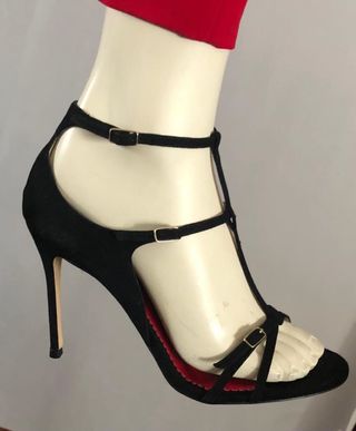 Sandalias Carolina Herrera Tacon Negro Talla 40