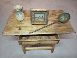 🇪🇦Antigua mesa de cocina o tocinera de madera