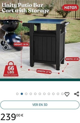 KETER Unity - Mesa portátil para exteriores