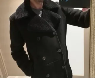 Abrigo Zara Hombre Negro Talla 40