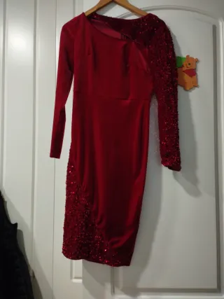 Vestido rojo lentejuelas Nochevieja