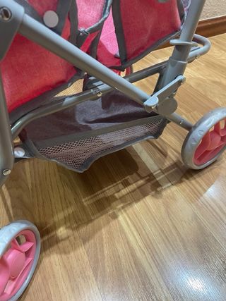 Carrito Gemelar Rosa y Gris