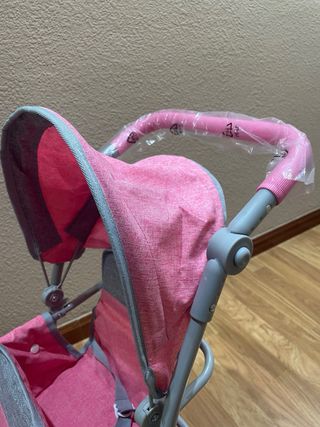 Carrito Gemelar Rosa y Gris