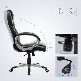 SONGMICS Silla de Oficina Ergonómica, Silla Giratoria con Ruedas, Silla de Escritorio