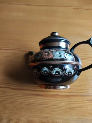 Juego café té turco cobre y cristal