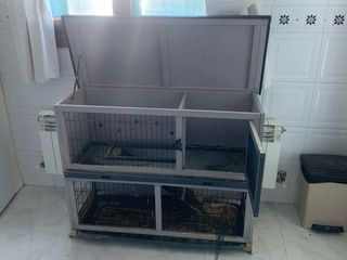 Jaula para conejos de 2 niveles