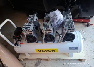 Compresor Aire 80L Silencioso de Doble Manómetro