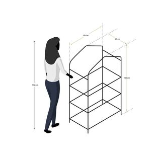 Invernadero PVC/Acero 3 Estantes 69x49x130 cm Leaf I