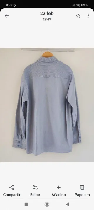 Camisa Zara rayas azul y blanco