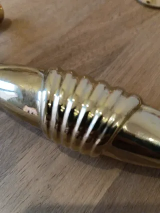 Tiradores puerta entrada  GROEL latón dorado